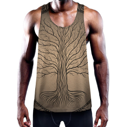 Ancient Yggdrasil Tree Print Training Tank Top