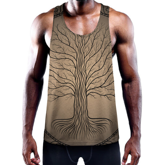 Ancient Yggdrasil Tree Print Training Tank Top