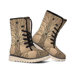 Ancient Yggdrasil Tree Print Winter Boots