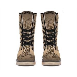 Ancient Yggdrasil Tree Print Winter Boots