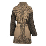 Ancient Yggdrasil Tree Print Women's Bathrobe