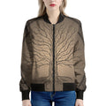 Ancient Yggdrasil Tree Print Women's Bomber Jacket