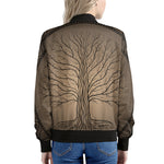 Ancient Yggdrasil Tree Print Women's Bomber Jacket