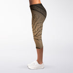 Ancient Yggdrasil Tree Print Women's Capri Leggings