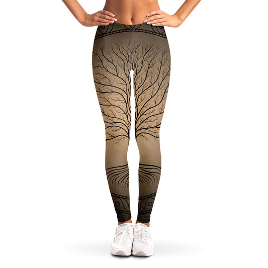 Ancient Yggdrasil Tree Print Women's Leggings