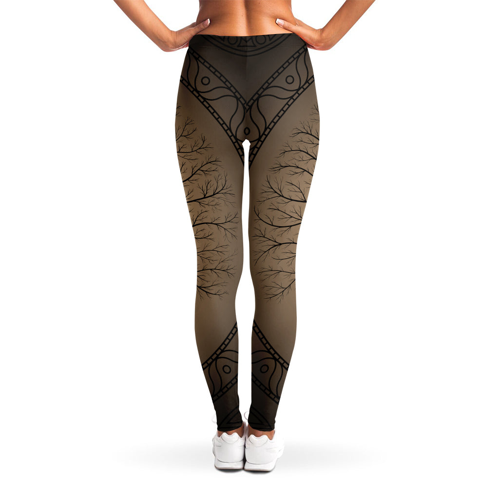 Ancient Yggdrasil Tree Print Women's Leggings
