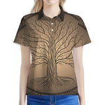 Ancient Yggdrasil Tree Print Women's Polo Shirt