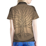 Ancient Yggdrasil Tree Print Women's Polo Shirt