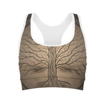 Ancient Yggdrasil Tree Print Women's Sports Bra