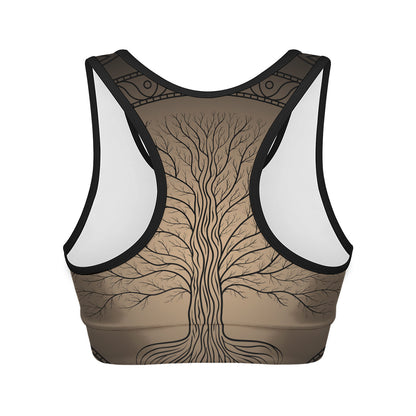 Ancient Yggdrasil Tree Print Women's Sports Bra