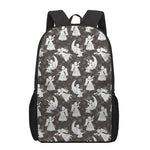 Angel And Snowflake Pattern Print 17 Inch Backpack