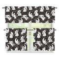 Angel And Snowflake Pattern Print 3 Piece Kitchen Curtains