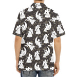 Angel And Snowflake Pattern Print Aloha Shirt