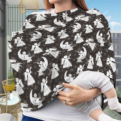 Angel And Snowflake Pattern Print Baby Seat Cover