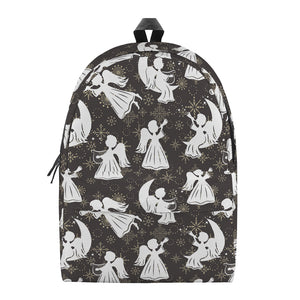 Angel And Snowflake Pattern Print Backpack