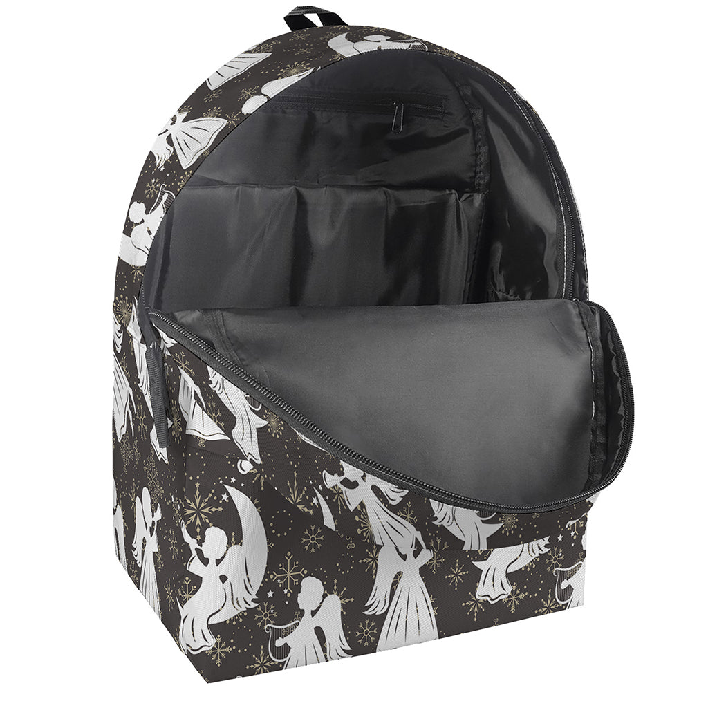 Angel And Snowflake Pattern Print Backpack