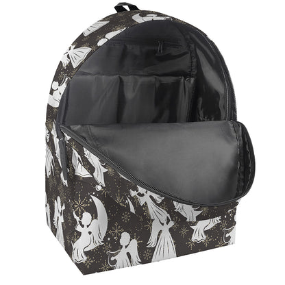 Angel And Snowflake Pattern Print Backpack