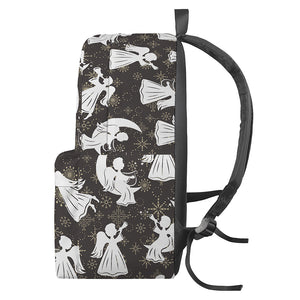 Angel And Snowflake Pattern Print Backpack