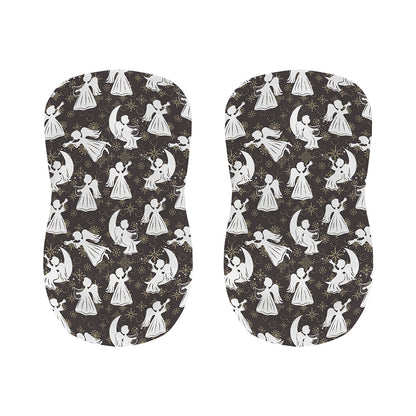 Angel And Snowflake Pattern Print Bar Stool Covers