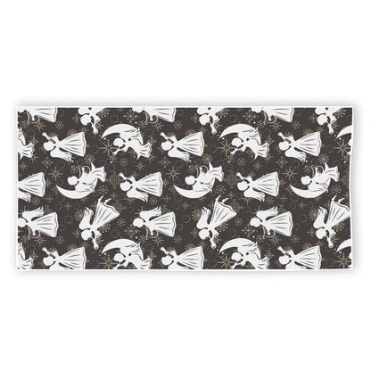 Angel And Snowflake Pattern Print Beach Towel