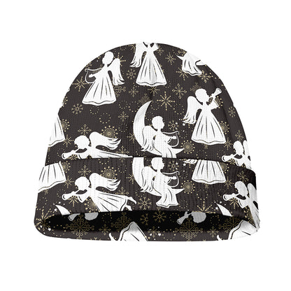 Angel And Snowflake Pattern Print Beanie