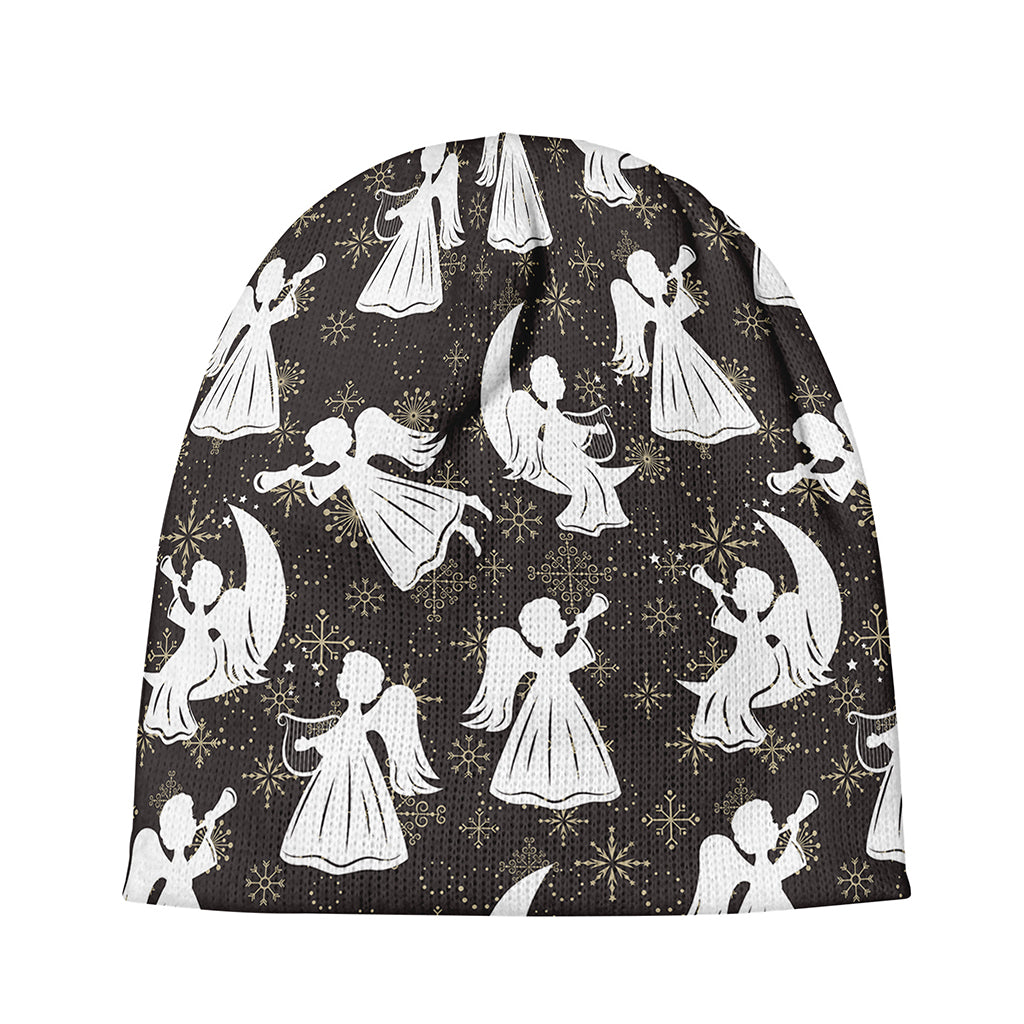 Angel And Snowflake Pattern Print Beanie