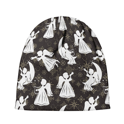 Angel And Snowflake Pattern Print Beanie