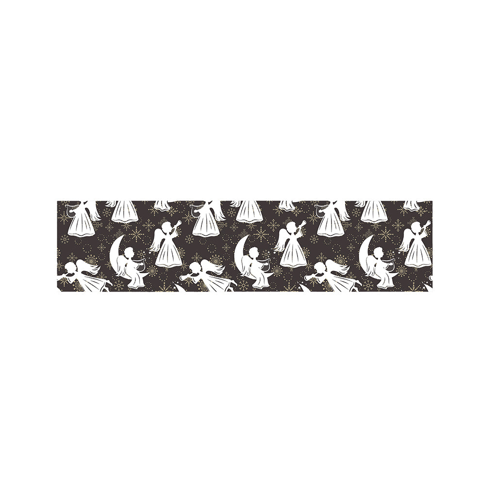 Angel And Snowflake Pattern Print Bed Runner