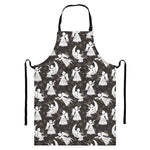 Angel And Snowflake Pattern Print Bib Apron With Pocket