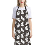 Angel And Snowflake Pattern Print Bib Apron With Pocket