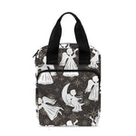 Angel And Snowflake Pattern Print Bible Tote Bag