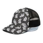 Angel And Snowflake Pattern Print Black Mesh Trucker Cap