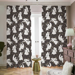 Angel And Snowflake Pattern Print Blackout Pencil Pleat Curtains