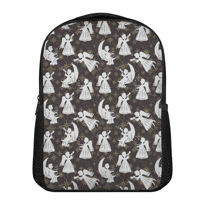 Angel And Snowflake Pattern Print Casual Backpack