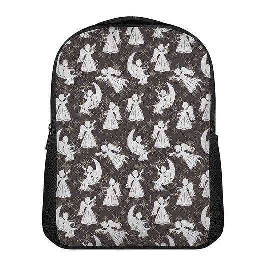 Angel And Snowflake Pattern Print Casual Backpack