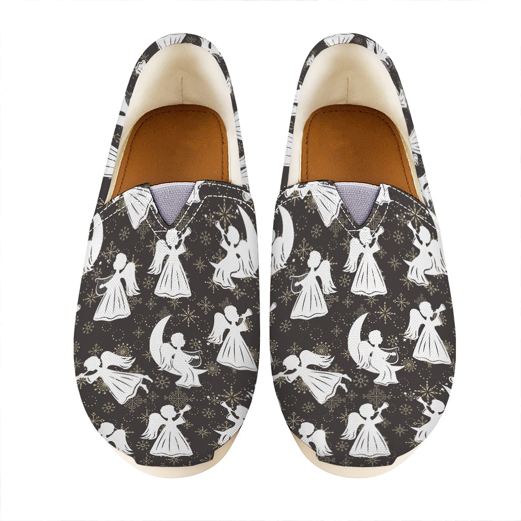 Angel And Snowflake Pattern Print Casual Shoes