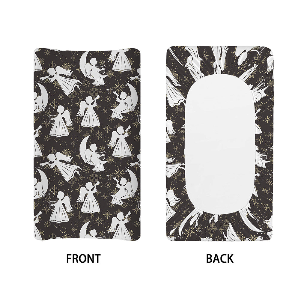 Angel And Snowflake Pattern Print Changing Pad Cover