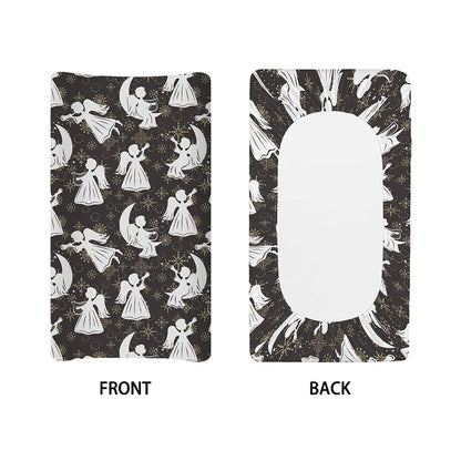 Angel And Snowflake Pattern Print Changing Pad Cover