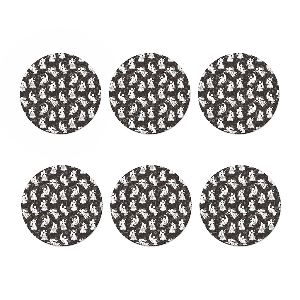 Angel And Snowflake Pattern Print Coaster Set