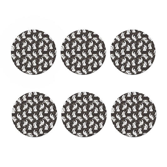 Angel And Snowflake Pattern Print Coaster Set