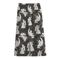 Angel And Snowflake Pattern Print Cotton Front Slit Maxi Skirt