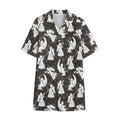 Angel And Snowflake Pattern Print Cotton Hawaiian Shirt