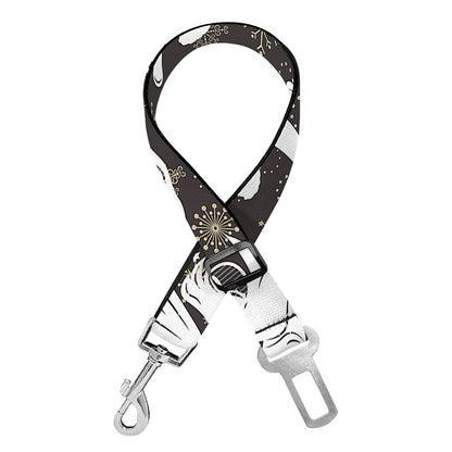 Angel And Snowflake Pattern Print Dog Seat Belt