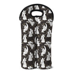 Angel And Snowflake Pattern Print Double Neoprene Wine Tote