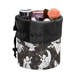 Angel And Snowflake Pattern Print Drawstring Makeup Bag