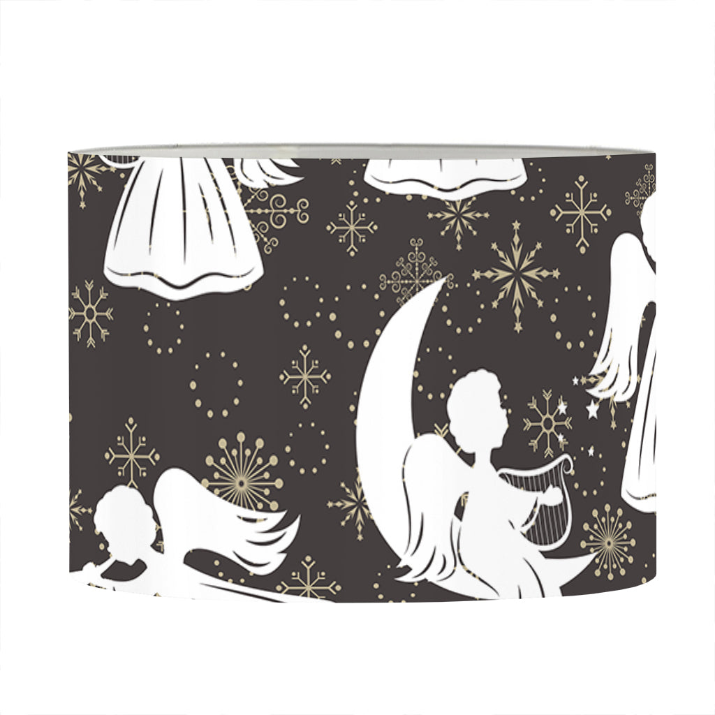 Angel And Snowflake Pattern Print Drum Lamp Shade