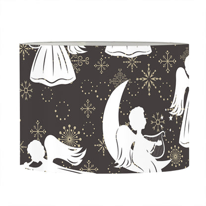 Angel And Snowflake Pattern Print Drum Lamp Shade