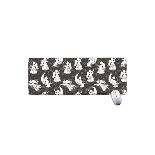 Angel And Snowflake Pattern Print Extended Mouse Pad