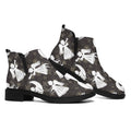 Angel And Snowflake Pattern Print Flat Ankle Boots
