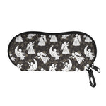 Angel And Snowflake Pattern Print Glasses Case